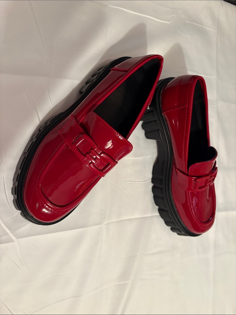 Patent Leather Women’s Firetruck Red Platform Shoe